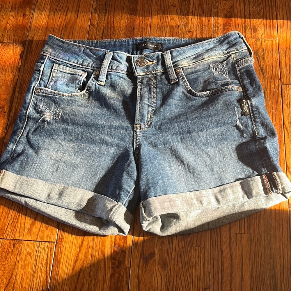 Women’s Silver Jean Shorts